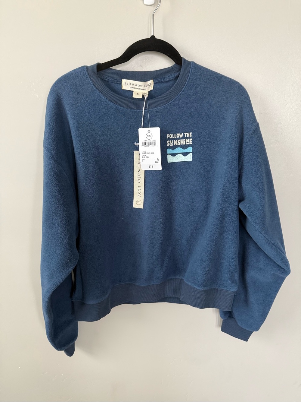saltwater LUXE Blue 'Follow the Sunshine' Graphic Crew
